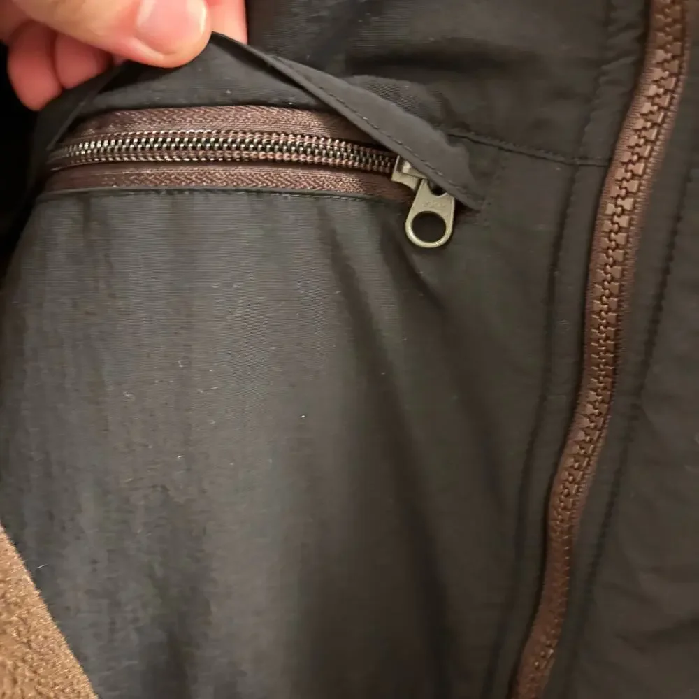 The North Face Brown and Black Denali Jacket Full Zip Up